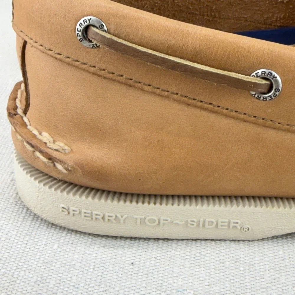 Sperry Top-Sider Mens Authentic Original 2-Eye Boat Shoes Tan Leather 10.5 M